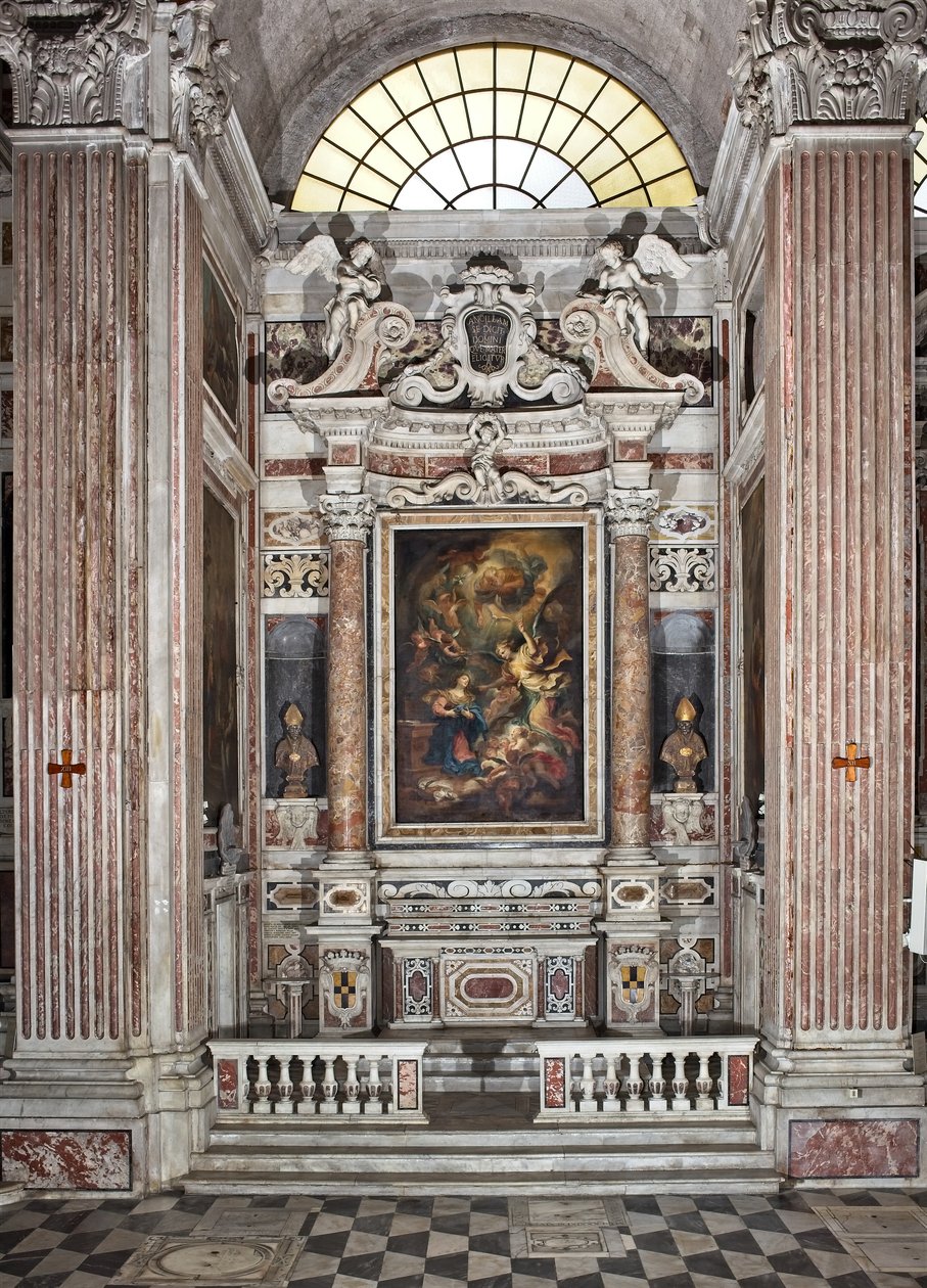 Annunciation, Altar, Sixth Chapel, c.1679 by Domenico I Piola
