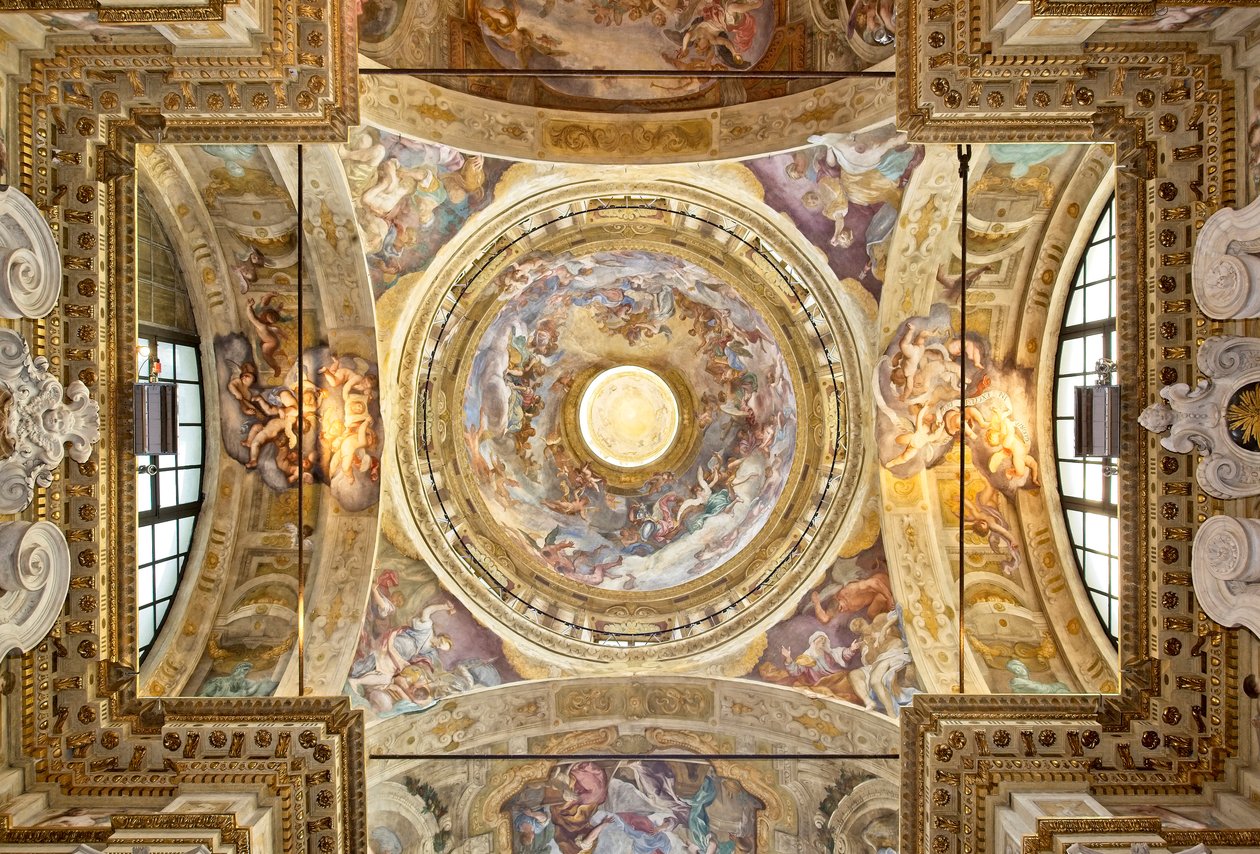 The Coronation of the Virgin (detail) by Domenico I Piola