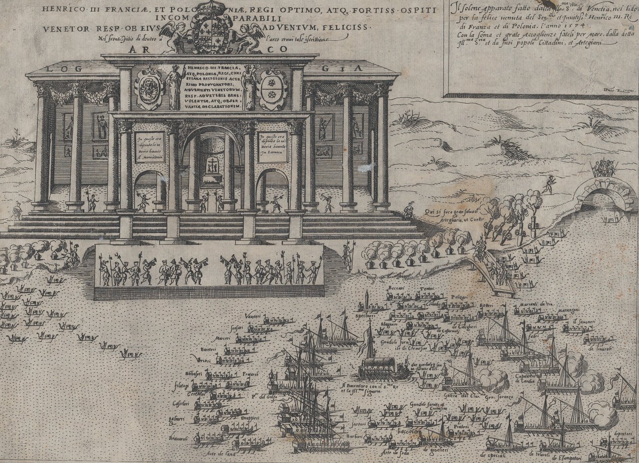 Entry of Henri III, King of France and Poland, into Venice, 1574 by Domenico Zenoi