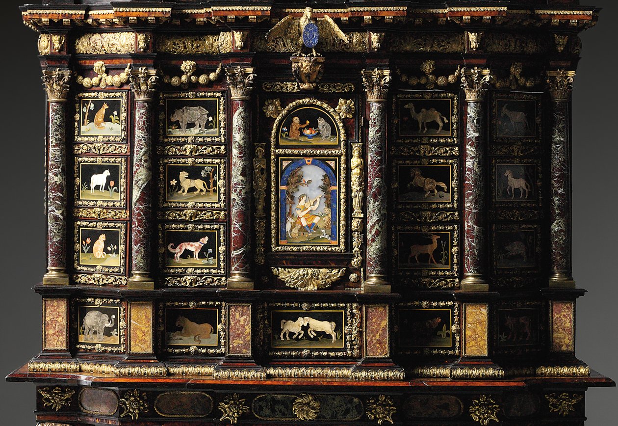 Louis XIV cabinet-on-stand by Domenico and Gobelins workshop (attr. to) Cucci