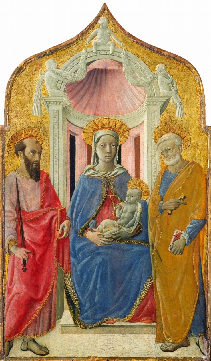 Madonna and Child Enthroned with Saint Peter and Saint Paul, c.1430 by Domenico di Bartolo