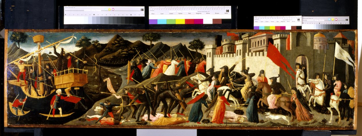 Battle Of Camilla And Aeneas by Domenico di Michelino