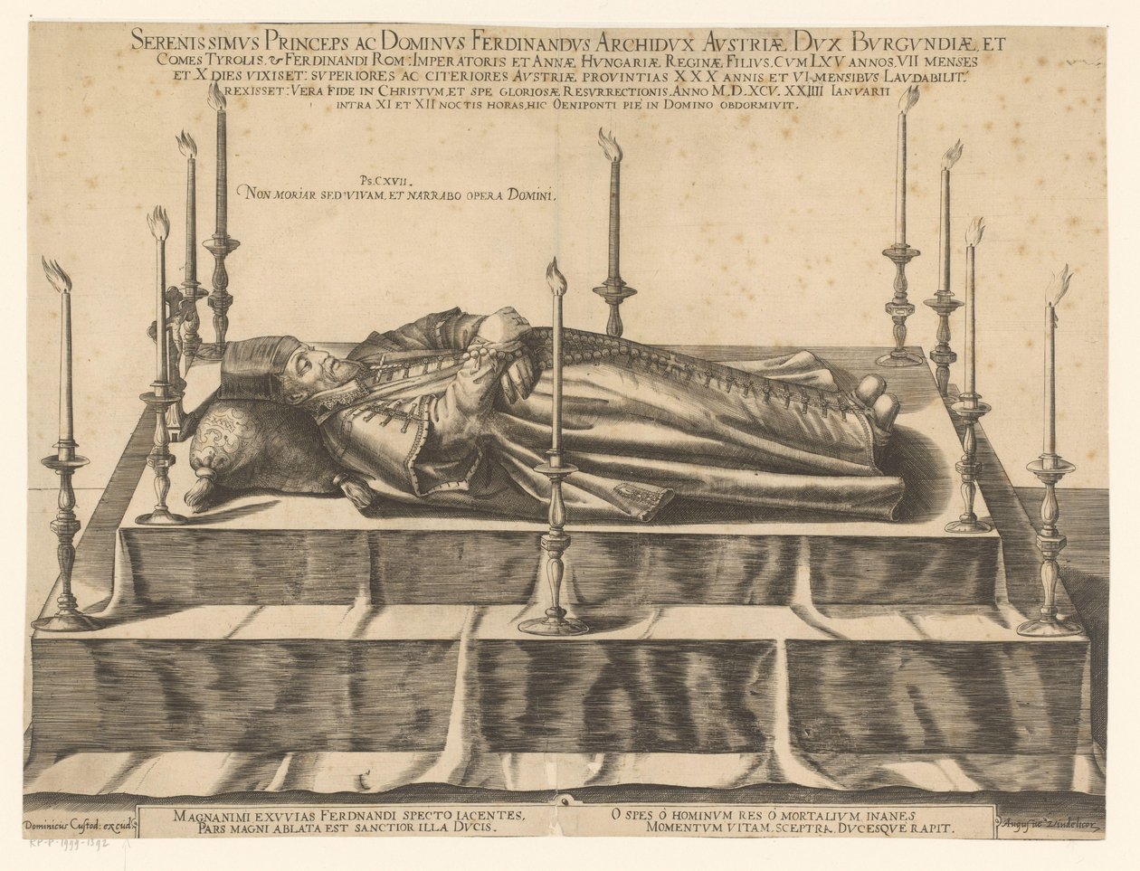Death Portrait of Ferdinand II of Tyrol by Dominicus Custos (possibly)