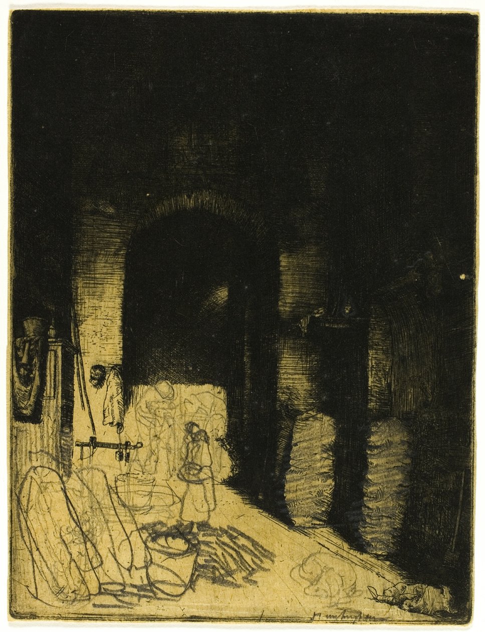 Interior of Charcoal Shop, Florence by Donald Shaw MacLaughlan