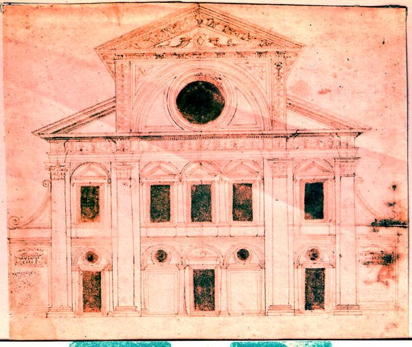 Design for the facade of a church by Donato Bramante