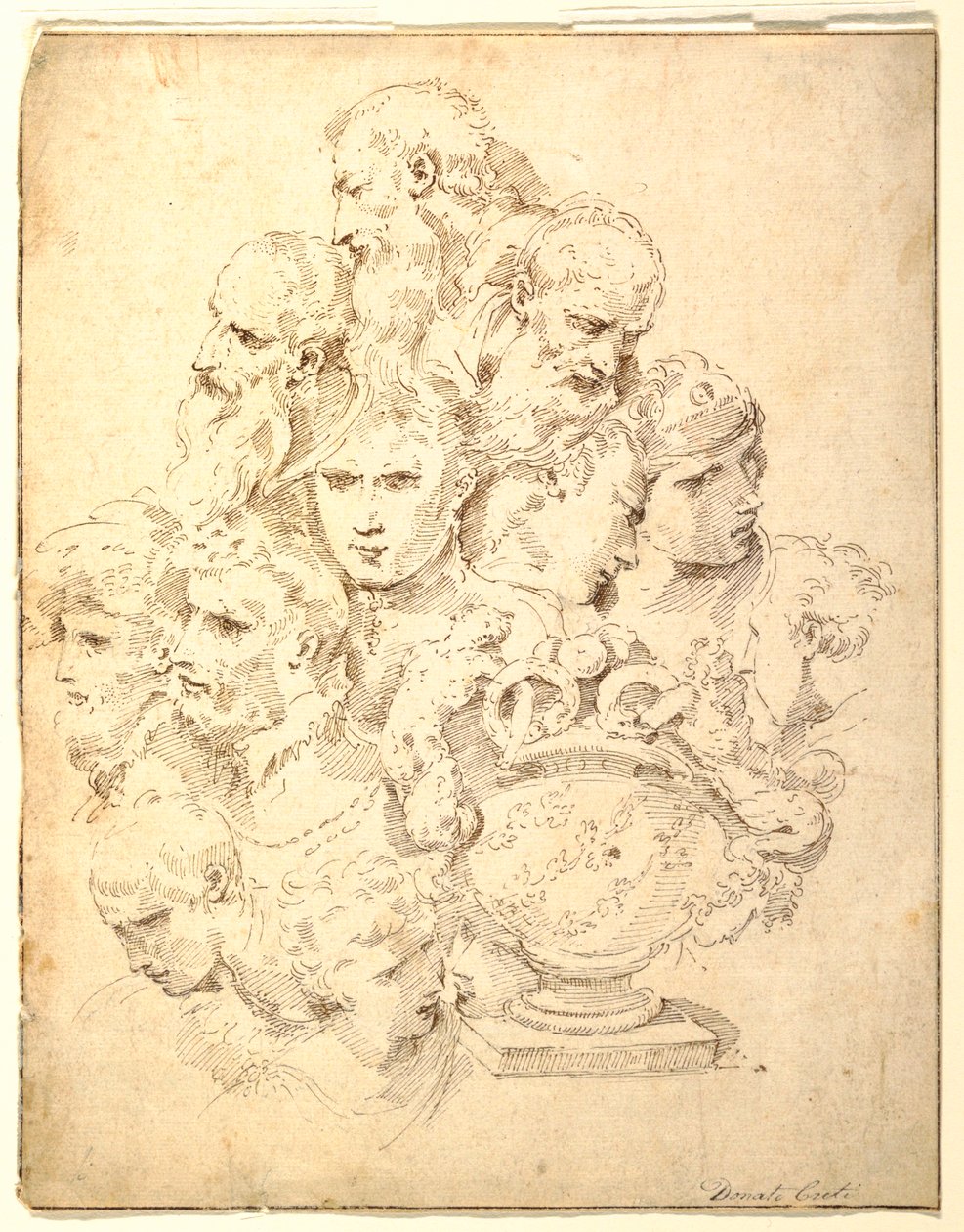 Fantasy Composed of Heads and a Sculpted Urn, ca. 1730 by Donato Creti