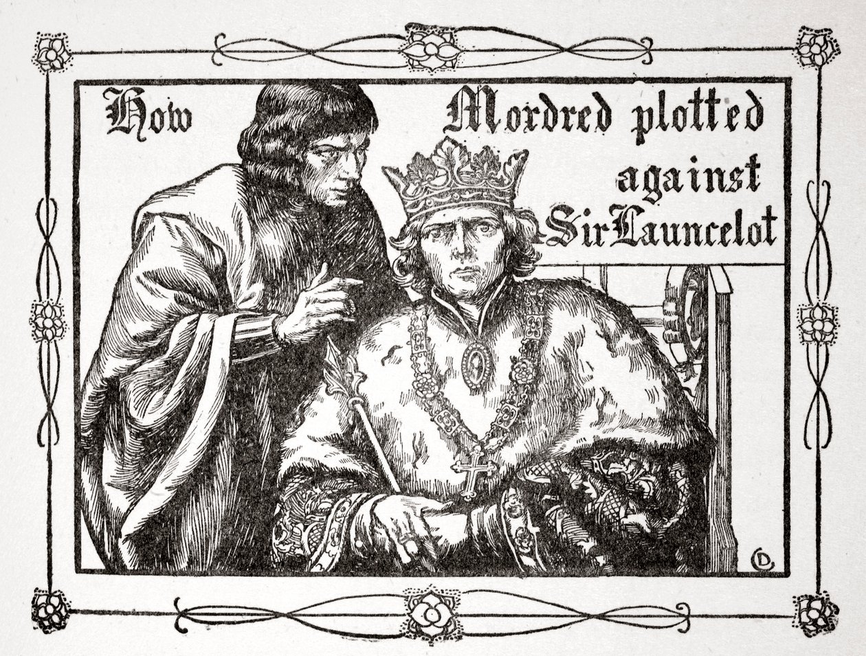 How Mordred plotted against Sir Launcelot, 1905 by Dora Curtis