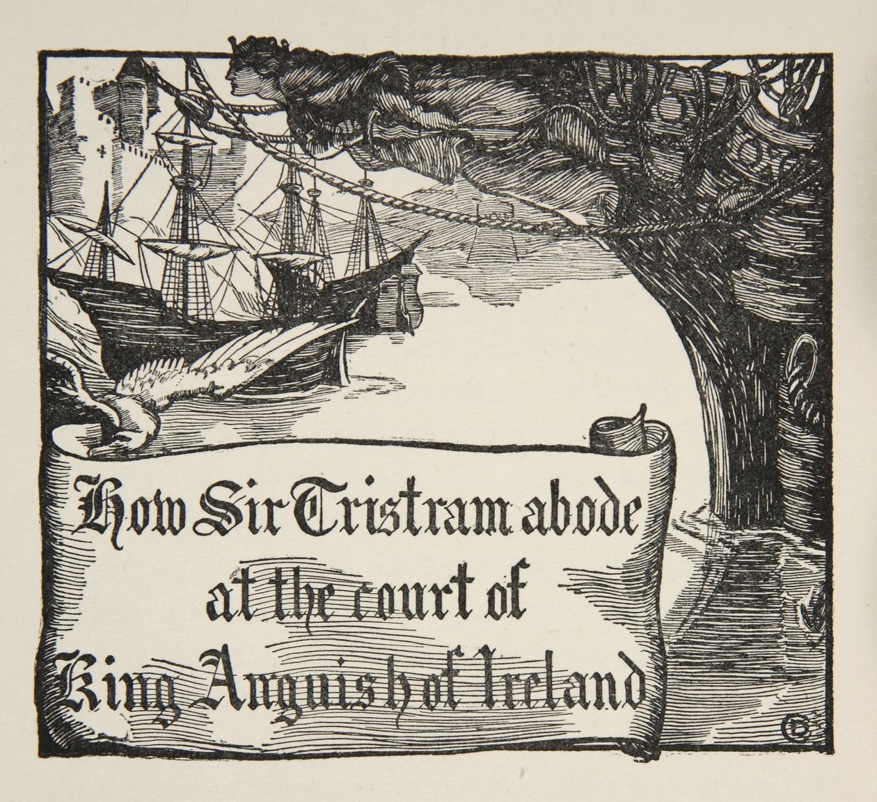 How Tristram abode at the court of King Anguish of Ireland, illustration from 