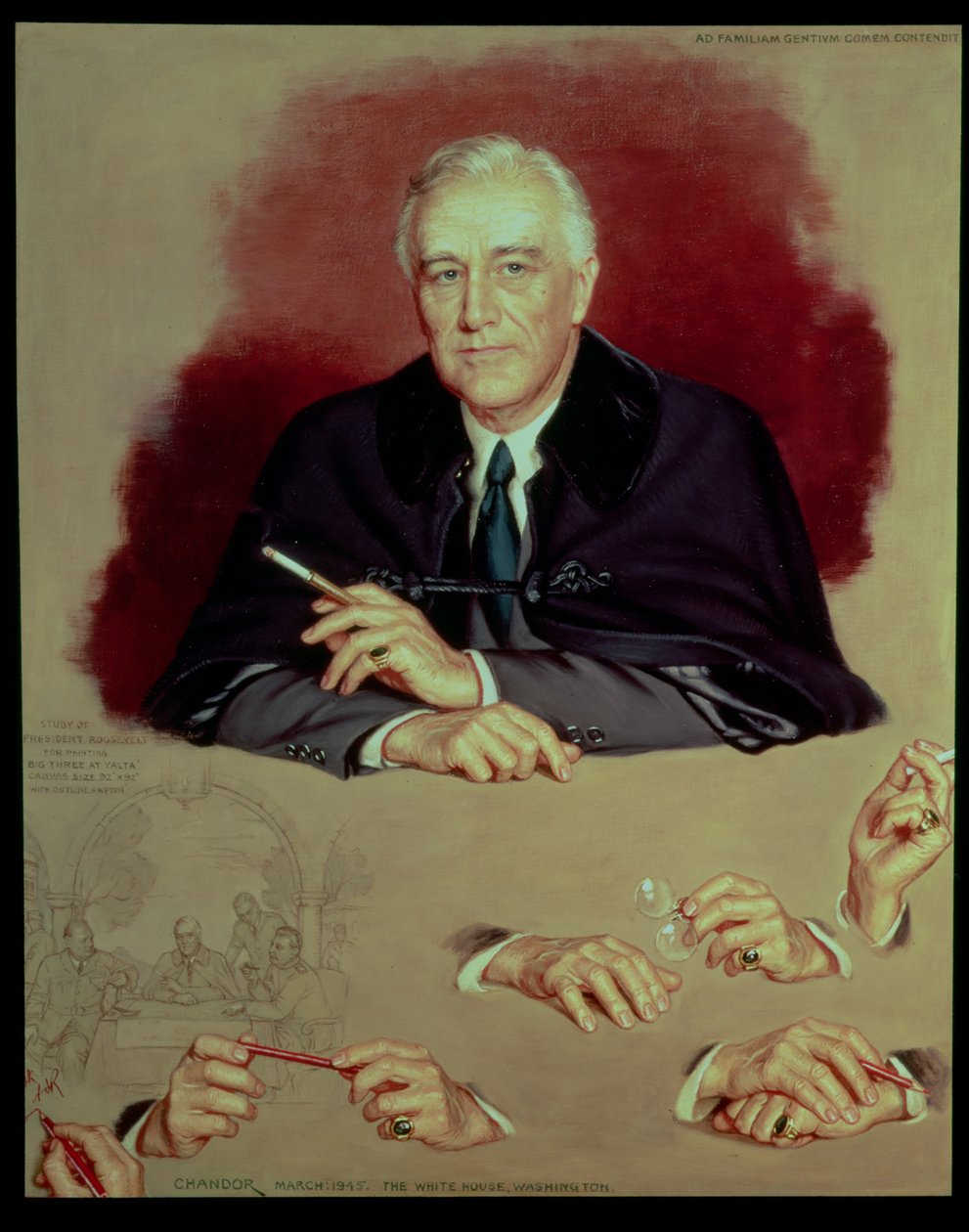 Study of Franklin Delano Roosevelt for the Painting 'Big Three at Yalta'