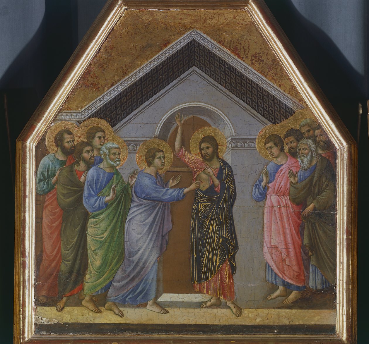 Altarpeice: The Incredulity of St Thomas (detail) by Duccio di Buoninsegna