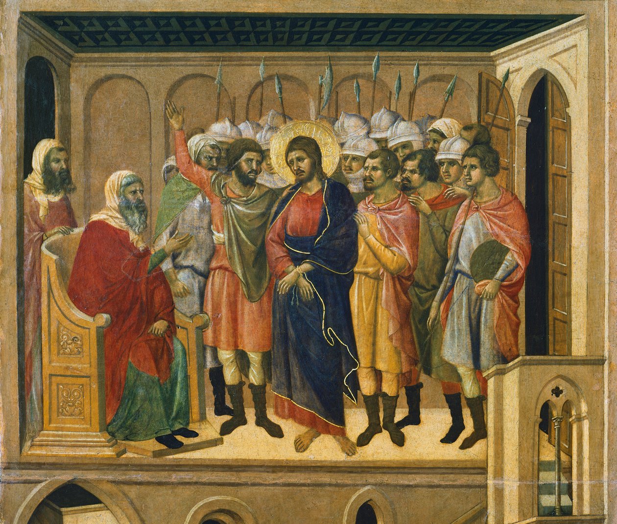 Christ Before the High Priest (detail) by Duccio di Buoninsegna