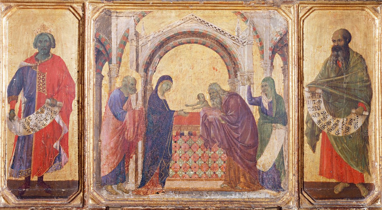 Solomon, Presentation at the Temple and the Prophet Malachi (Detail) by Duccio di Buoninsegna