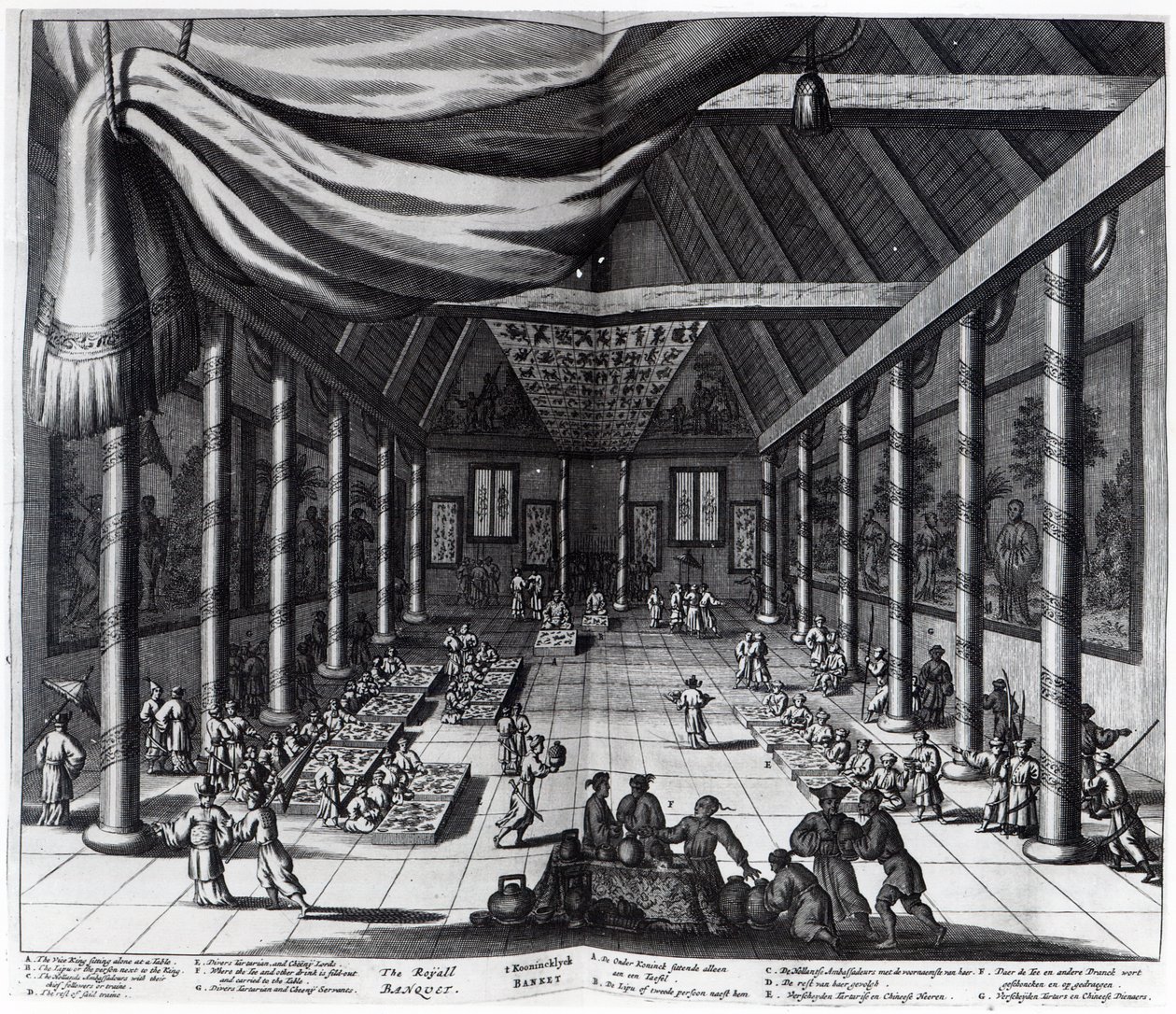 The Royal Banquet, Illustration from 'Atlas Chinensis' by Arnoldus Montanus