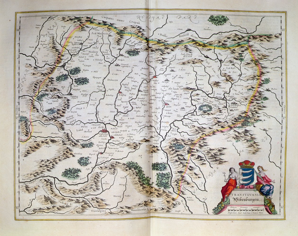 Map of Transylvania, from an atlas, Amsterdam, 1657 by Dutch School
