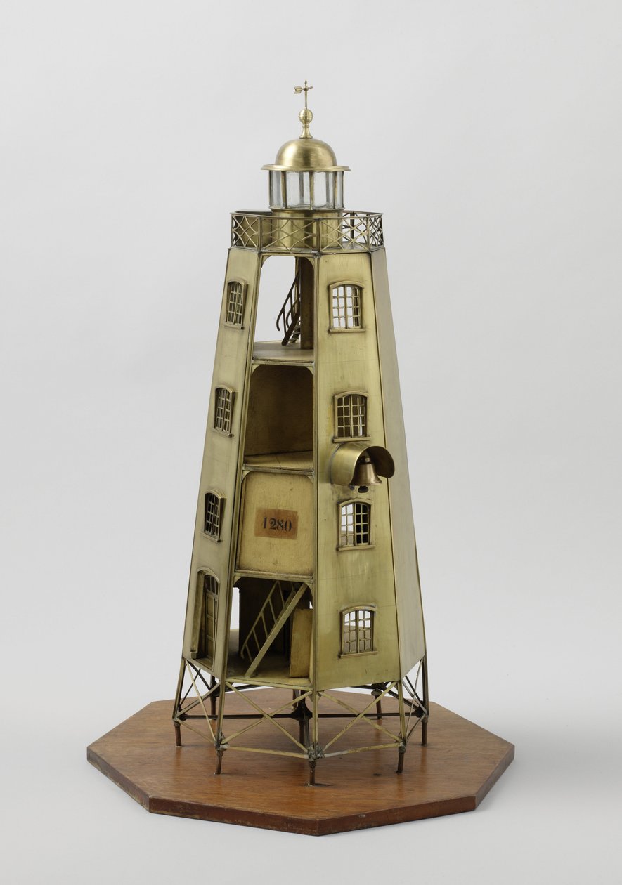 Model of the Duiveneiland lighthouse on Java by Dutch School