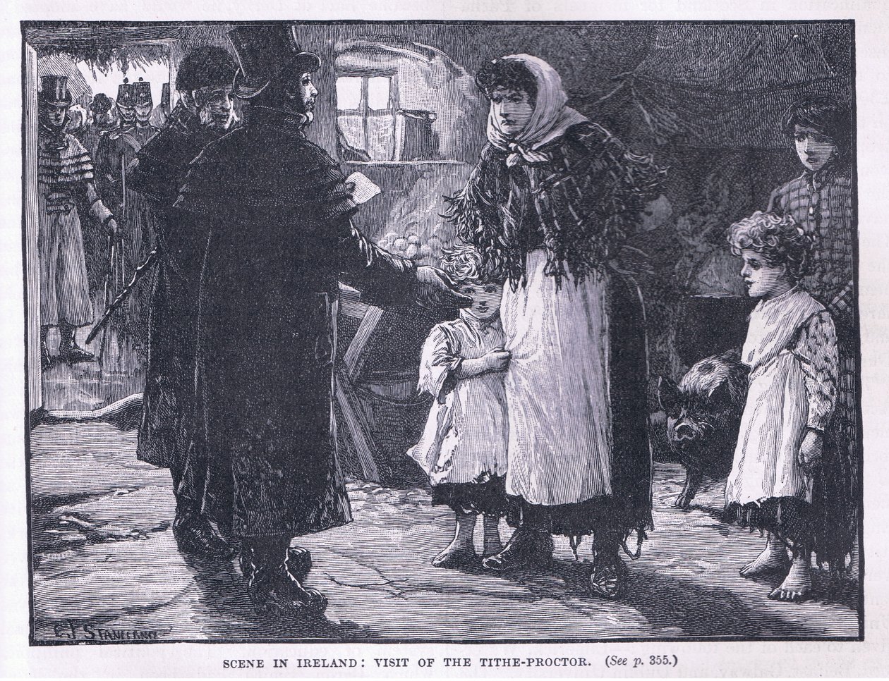 Scene in Ireland: Visit of the Tithe Proctor AD 1832 by E. F. Stanbury