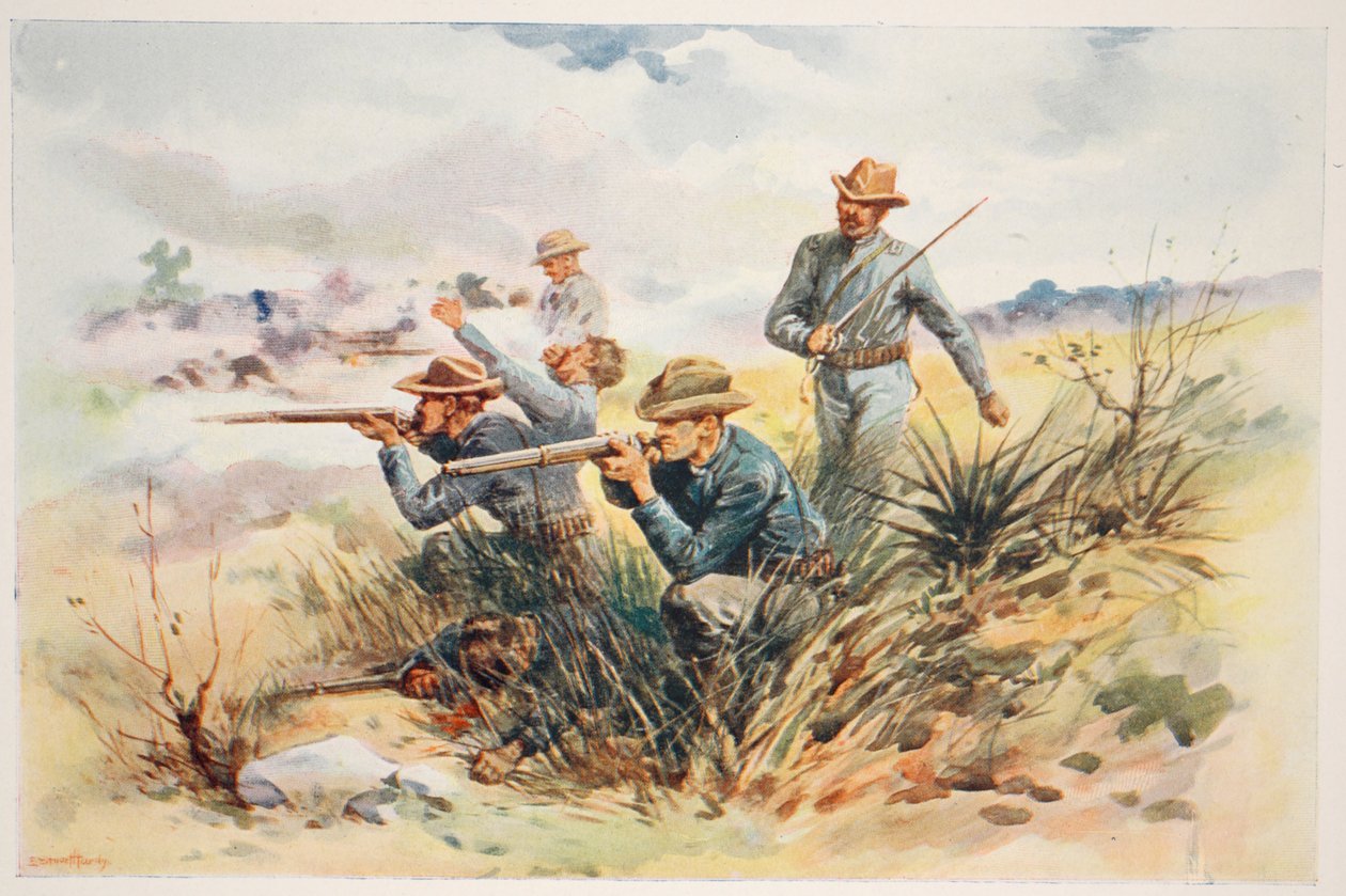 The Marines at Guantanamo, illustration from 'Battles of the Nineteenth ...