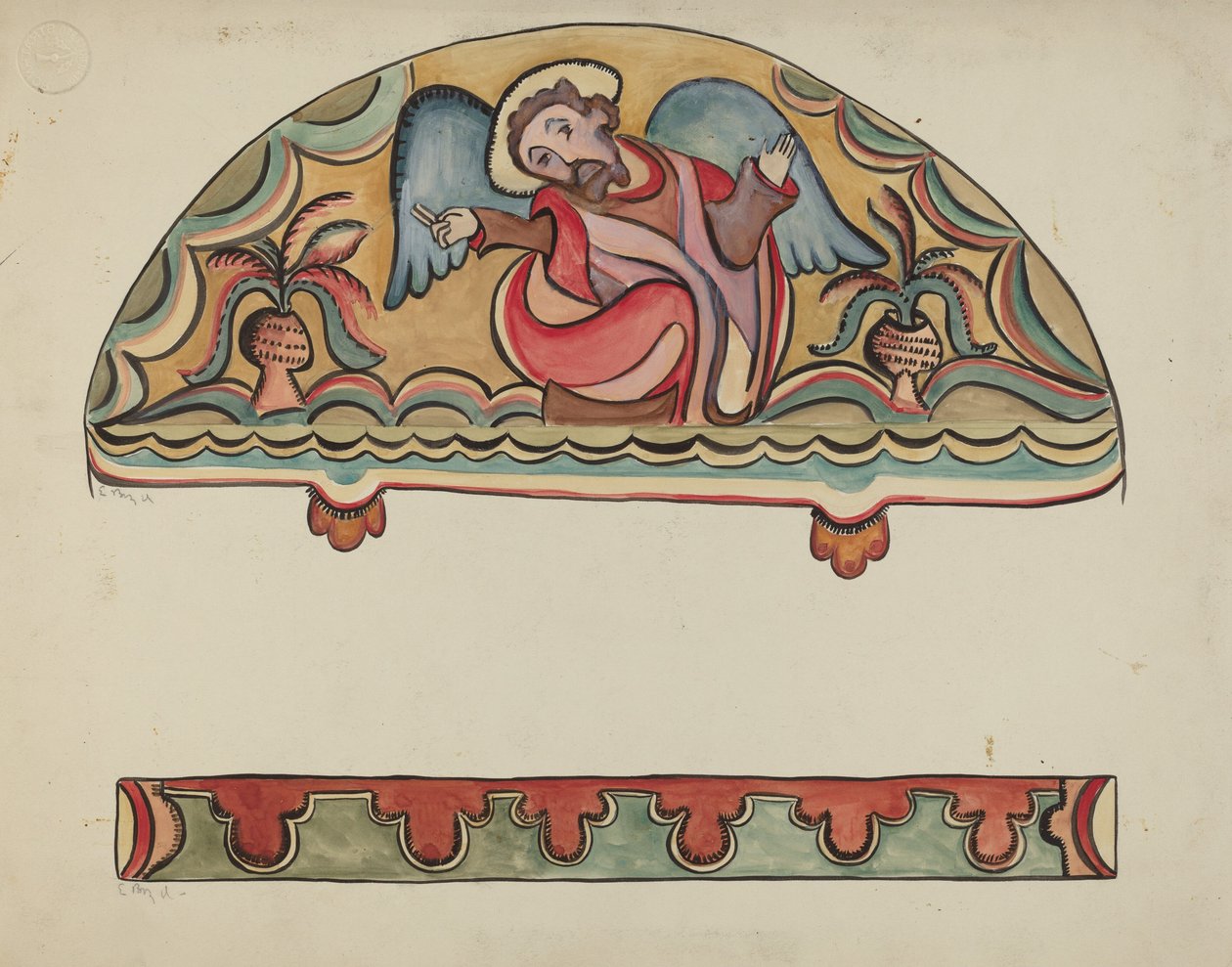 Lunette and Detail from Altar Church at Sanctuario, Chimayo by E. Boyd