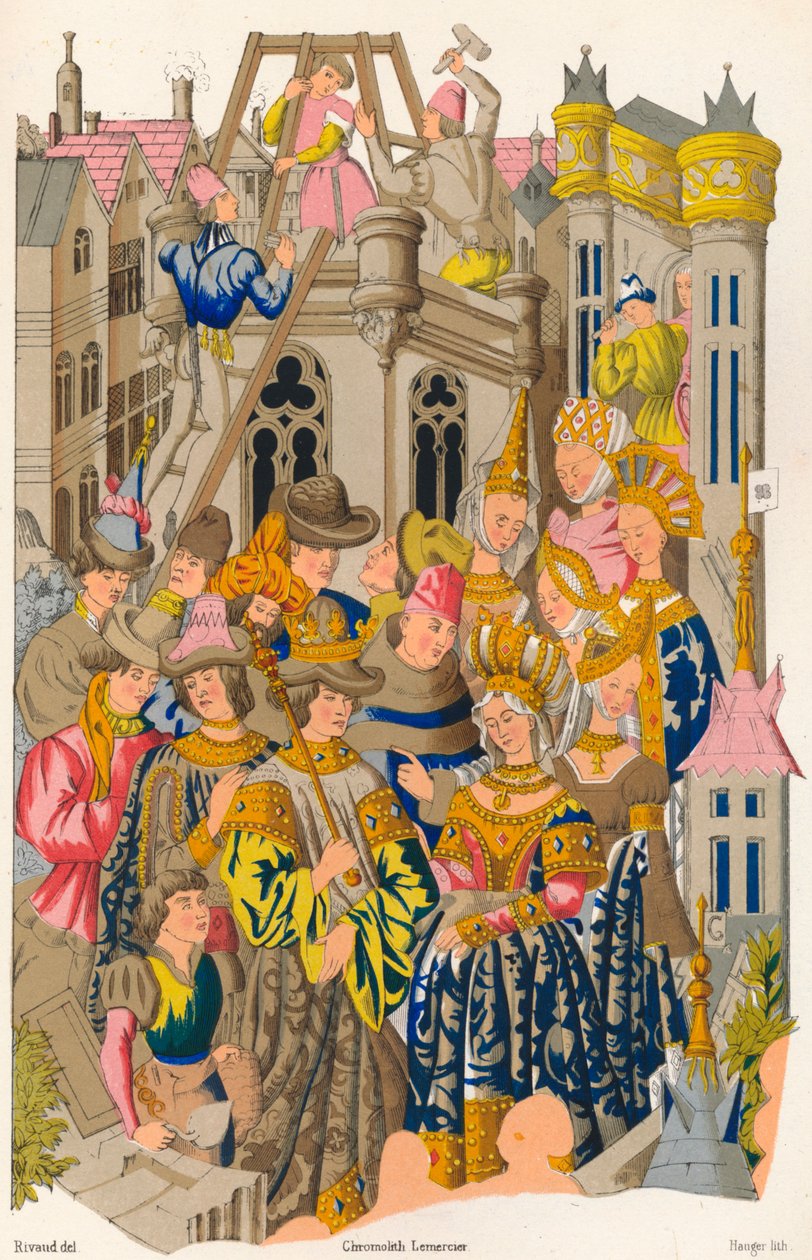Founding of the Abbey of St Genevieve, 15th century, 1849 by E. Hauger