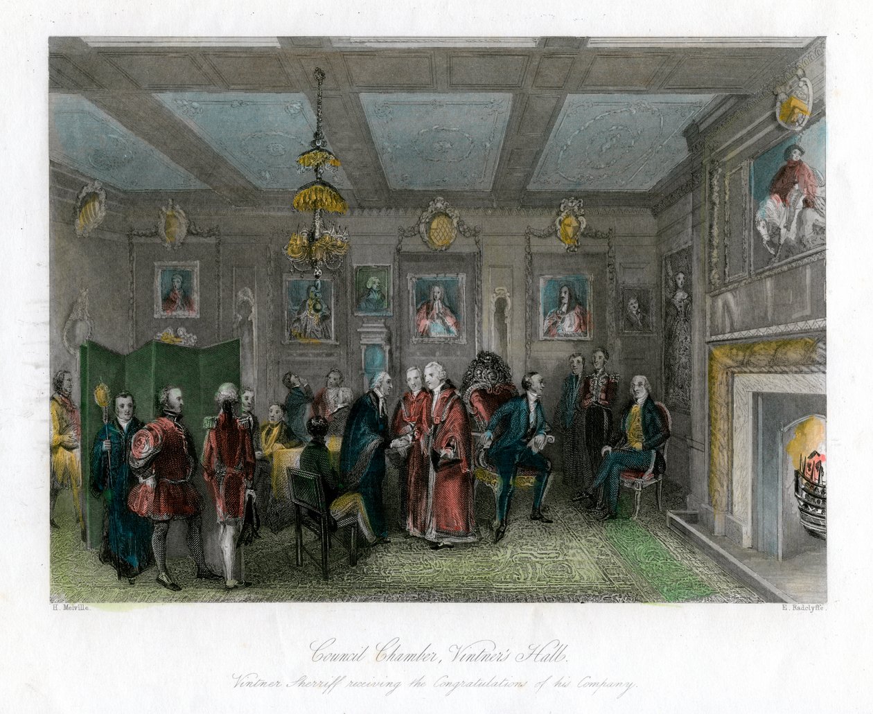 Council chamber, Vintners Hall, City of London by E. Redclyffe