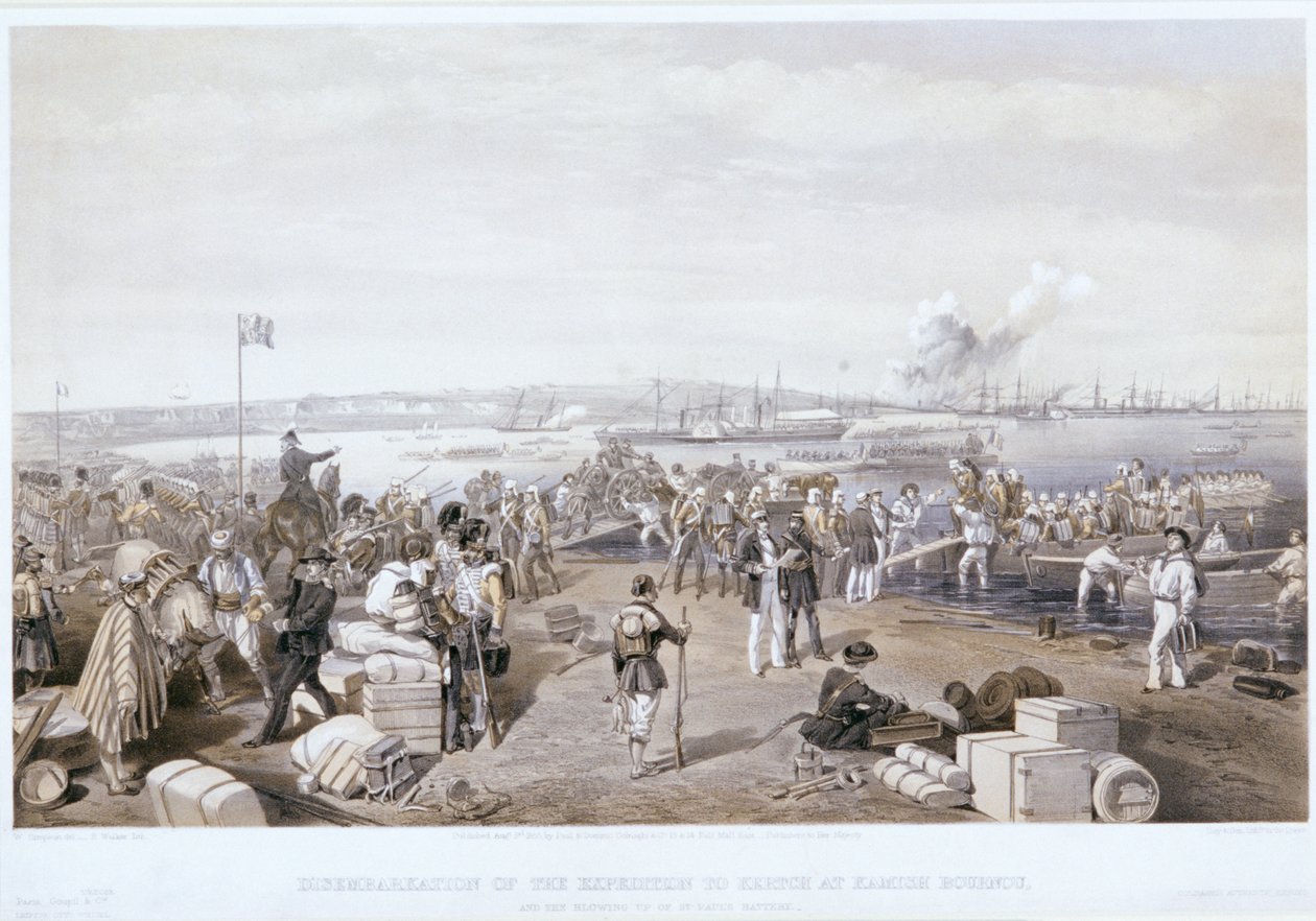 Disembarkation of the Expedition to Kertch at Kamish Bournou by E Walker