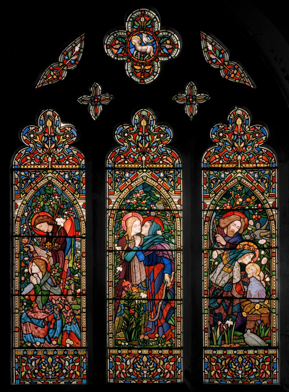 The Annunciation, the Visitation, and the Nativity, c.1860 by E. and Halliday Burne-Jones