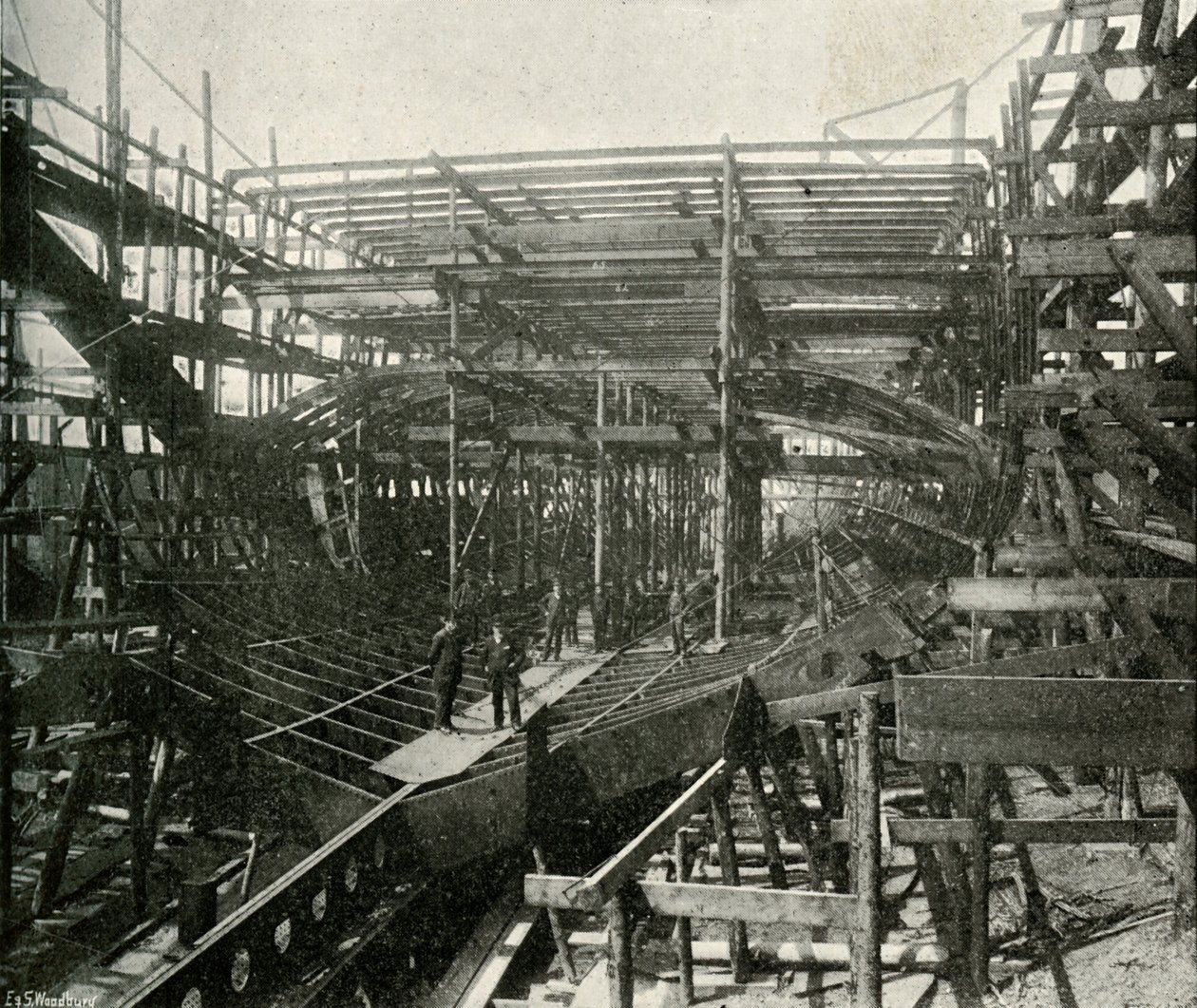 The Building of a War-Ship: A First-Class Cruiser in Progress at the Thames Ironworks by E. and S. Woodbury