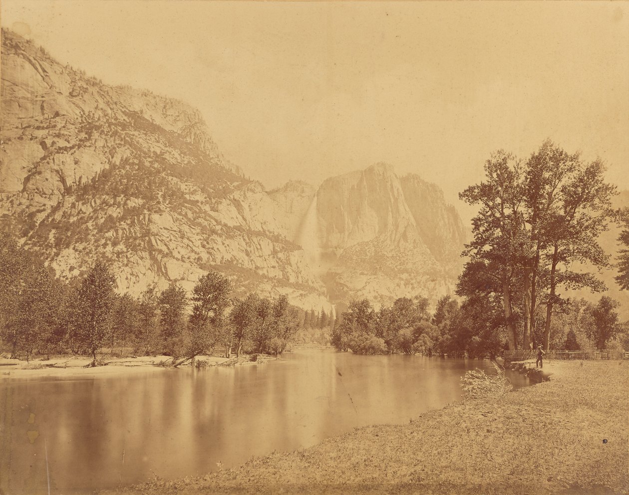 Falls of the Yosemite. (Great Grizzly Bear.) 2600 Feet Fall. by Eadweard J. Muybridge