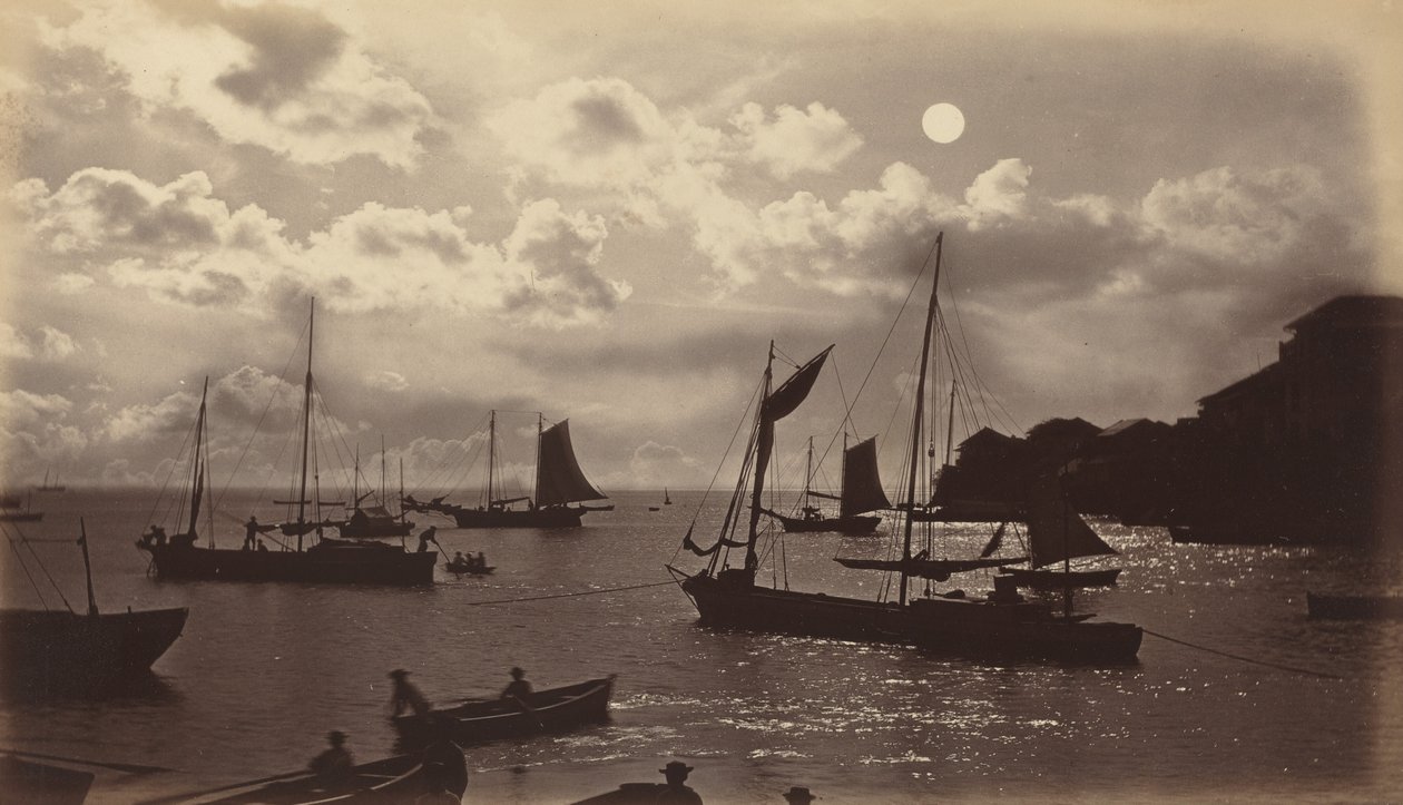 Moonlight Effect-Bay of Panama, 1877 by Eadweard Muybridge