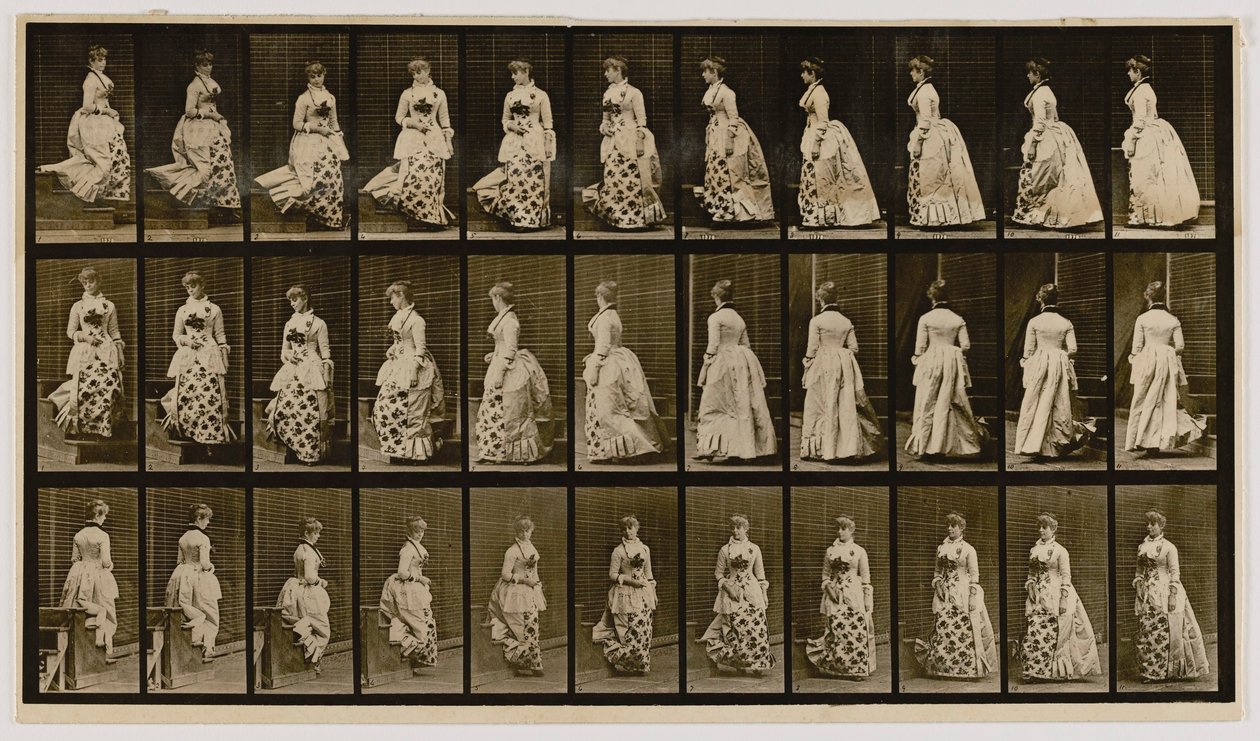 Descending Stairs and Turning, from the Book Animal Locomotion by Eadweard Muybridge
