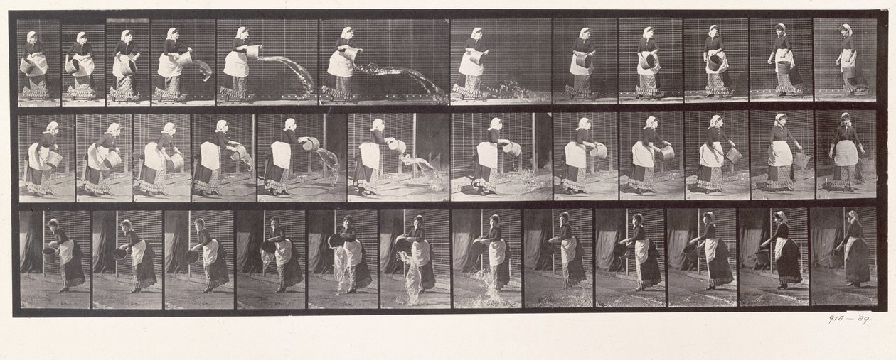 Maid throwing a bucket of water, plate 404 from 