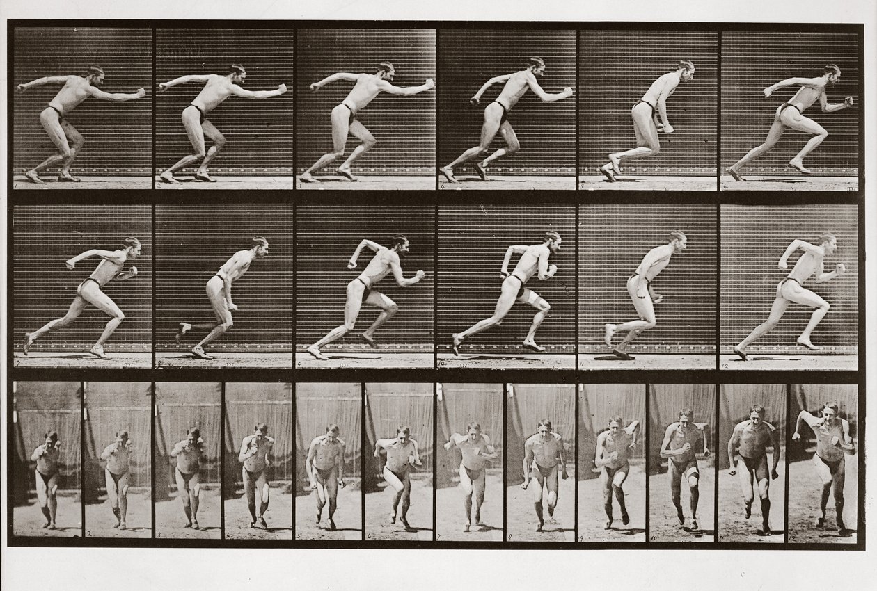 Man running, Plate 59 from Animal Locomotion by Eadweard Muybridge
