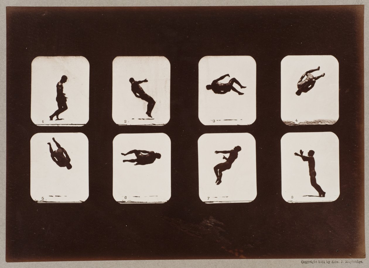 Plate 106. Athletes; Twisting Somersault by Eadweard Muybridge