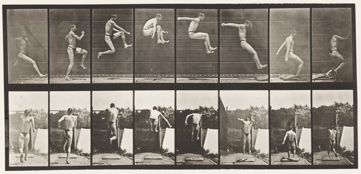 Jumping; Running Broad Jump (Shoes) by Eadweard Muybridge