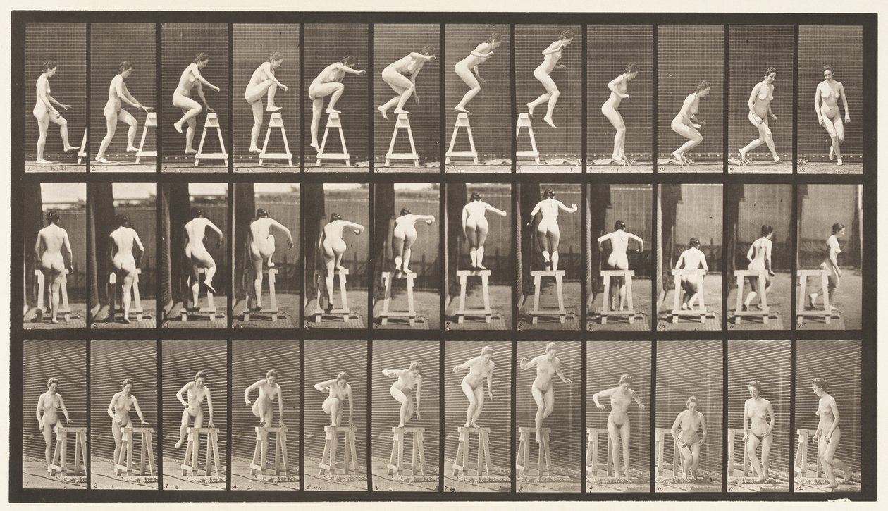 Plate 171. Stepping on a Trestle; Jumping Down, Turning by Eadweard Muybridge