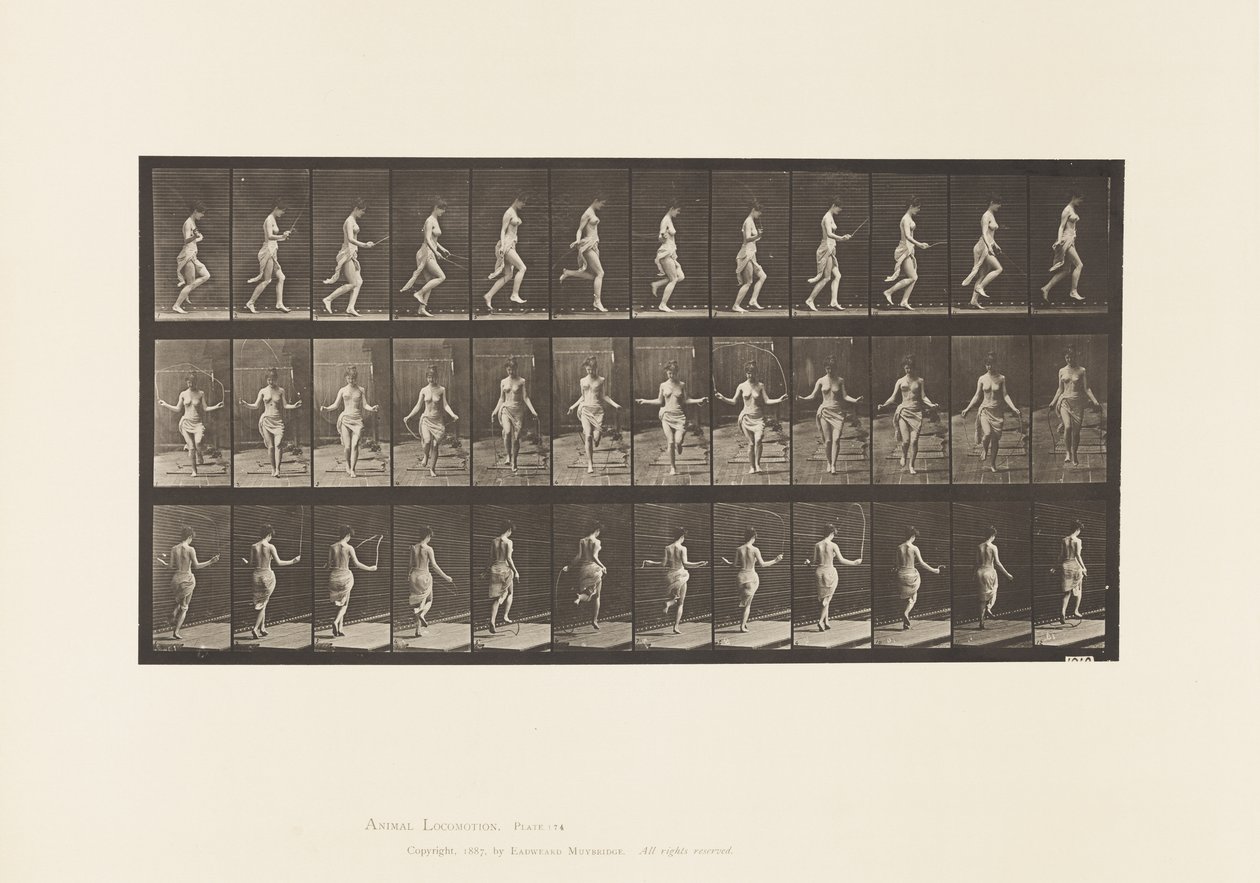 Running and Jumping with Skipping Rope by Eadweard Muybridge