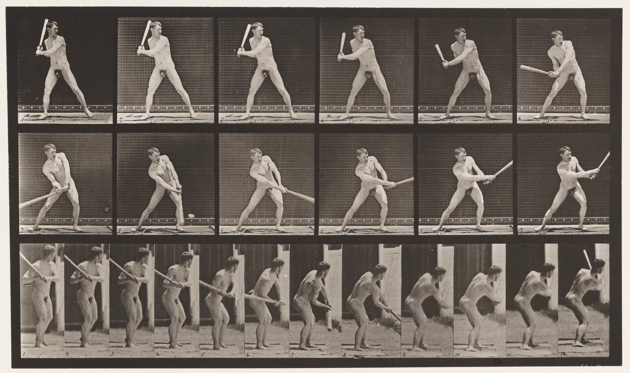 Plate 275. Baseball; Batting (Low Ball) by Eadweard Muybridge