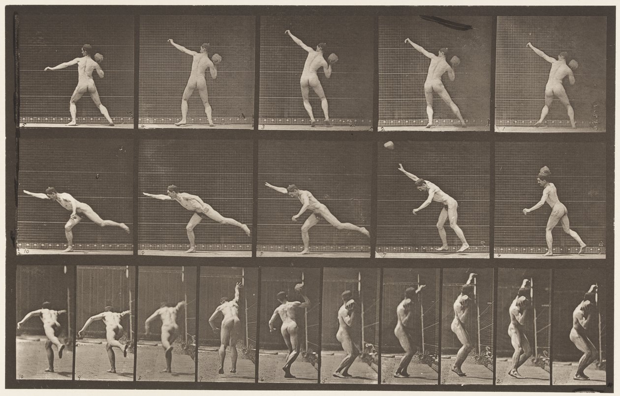Heaving a 20-lb Rock by Eadweard Muybridge