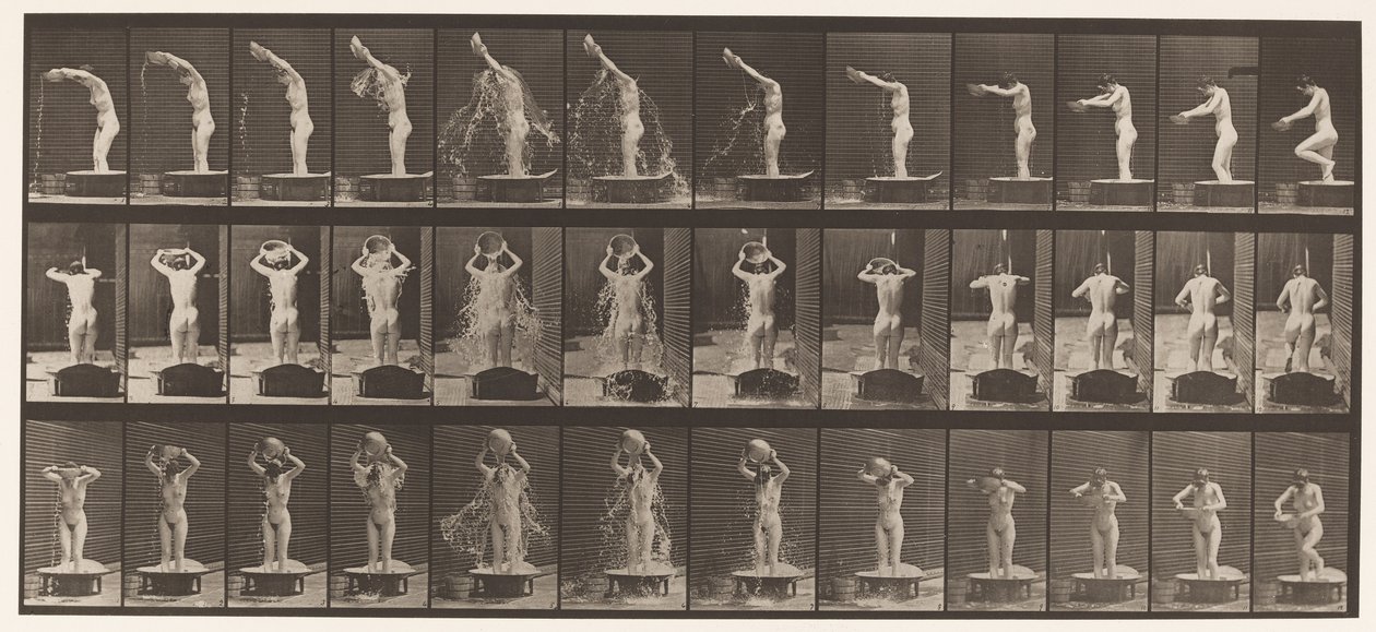 Pouring Basin of Water Over Head by Eadweard Muybridge