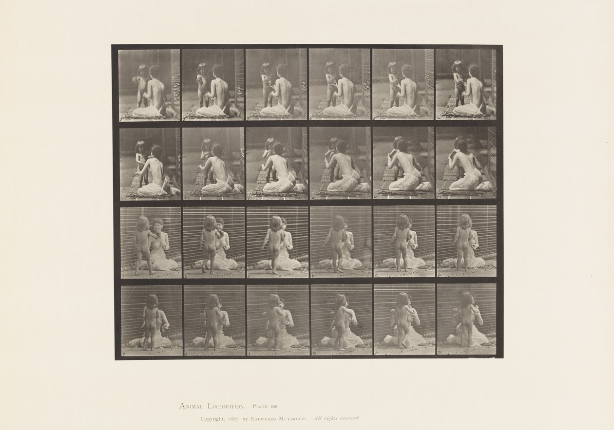 Two Models, Child Bringing Bouquet by Eadweard Muybridge