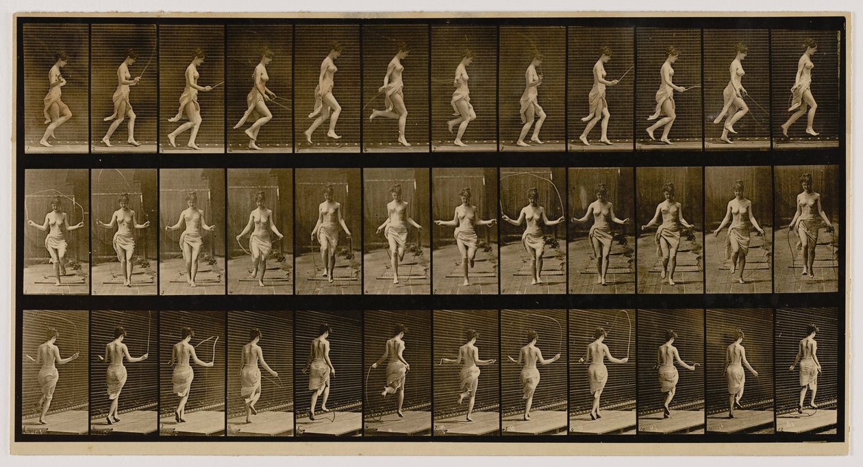 Woman Using Skipping Rope, from the Book Animal Locomotion by Eadweard Muybridge