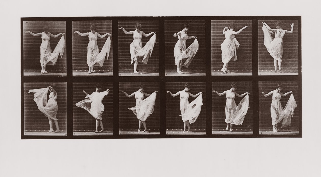 Woman dancing, Plate 107 from Animal Locomotion by Eadweard Muybridge