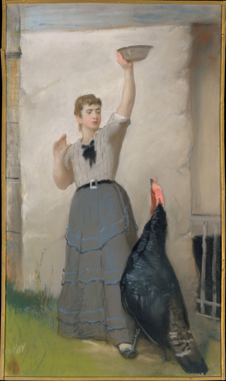 Feeding the Turkey by Eastman Johnson