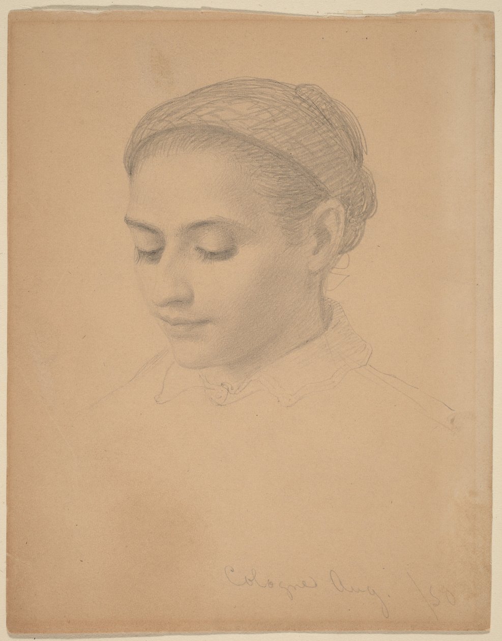 Head of a Young Woman by Eastman Johnson