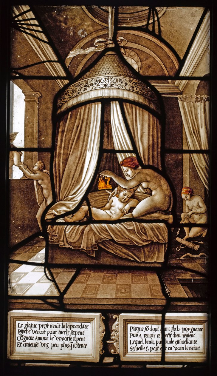 Stained Glass of the Story of Psyche and Love by Ecole française