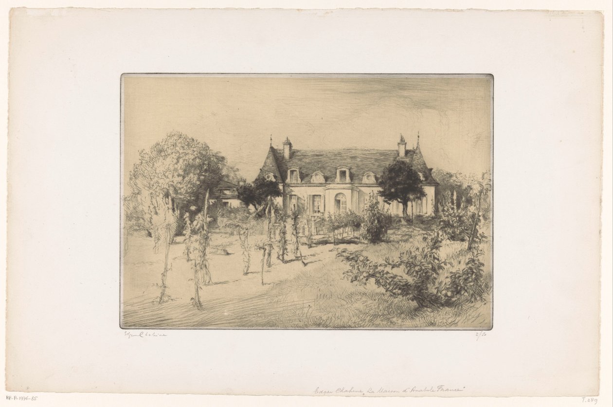 View of a Garden by a House by Edgar Chahine (signed by artist)
