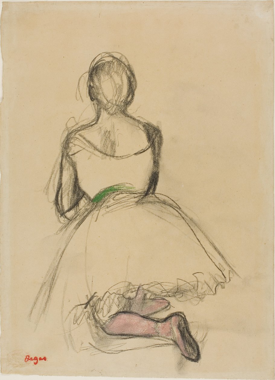 Dancer Kneeling, Seen from the Back by Edgar Degas