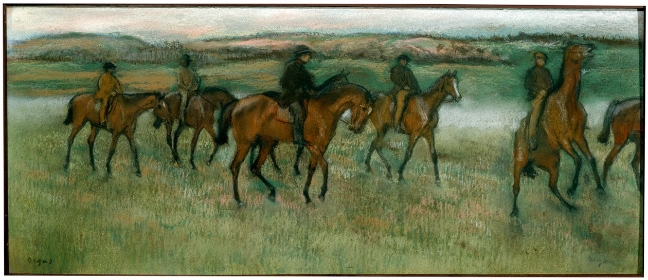 Exercising Racehorses by Edgar Degas