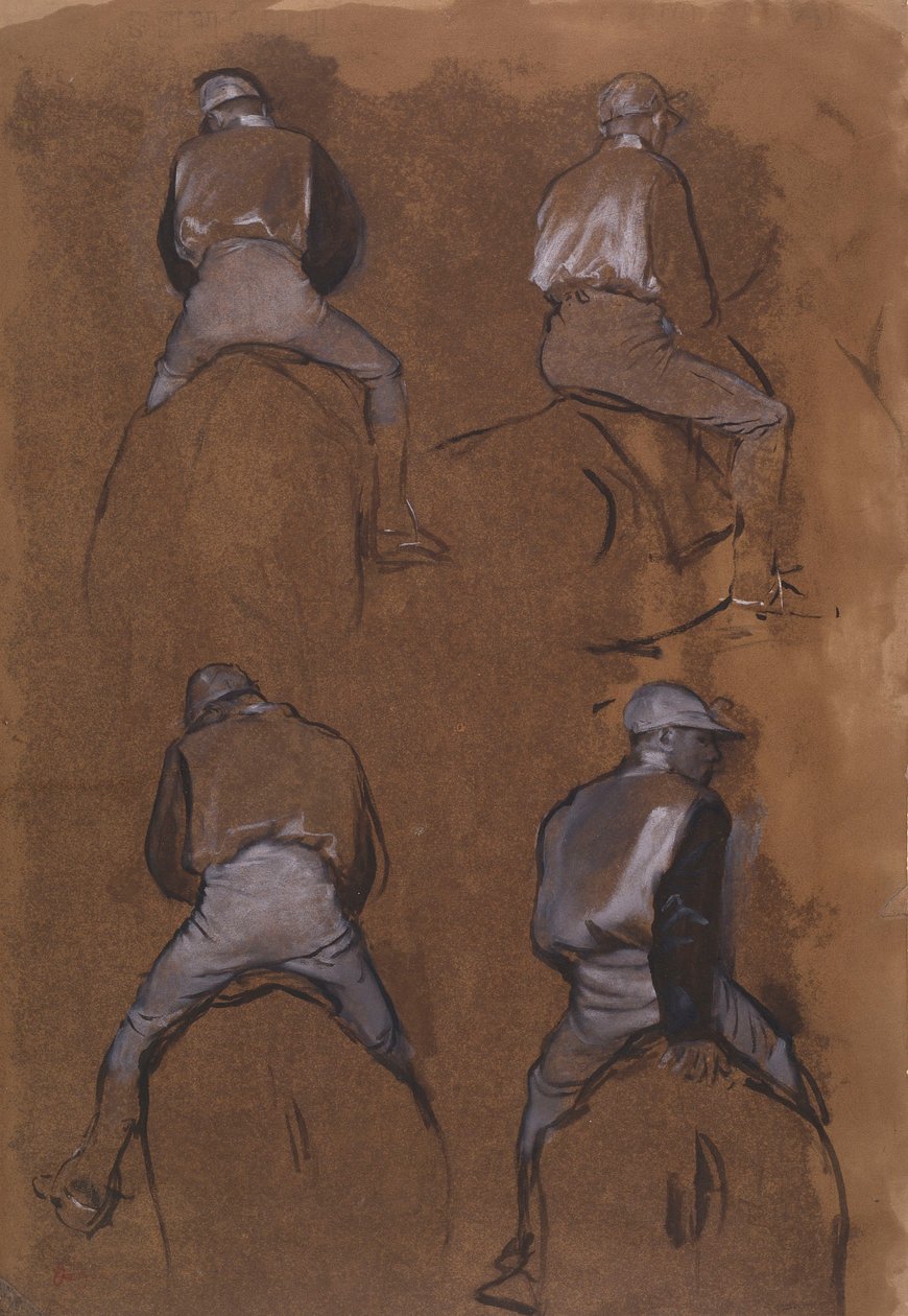 Four Studies of a Jockey by Edgar Degas