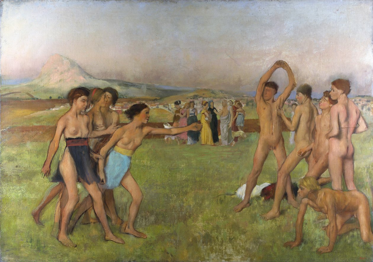 Little Spartan Girls Provoking Boys by Edgar Degas
